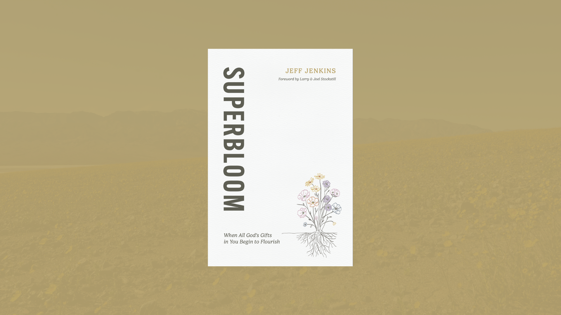 Book cover titled "SuperBlood" by Jeff Jenkins with a subtitle "When All God's Gifts in You Begin to Flourish" featuring a simple line drawing of a flowering tree.