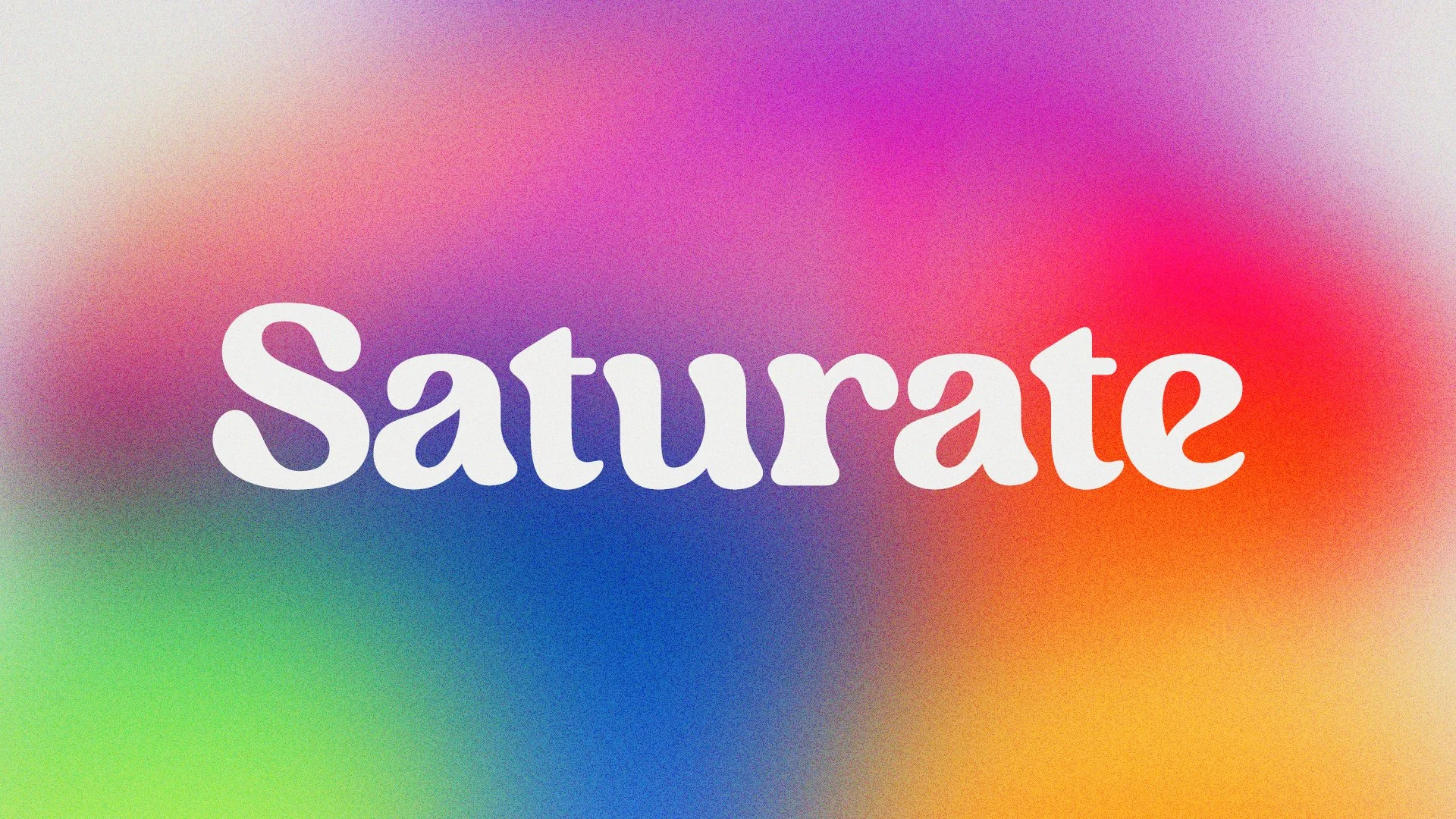 Colorful, gradient background with the word 'Saturday' in bold, white text.