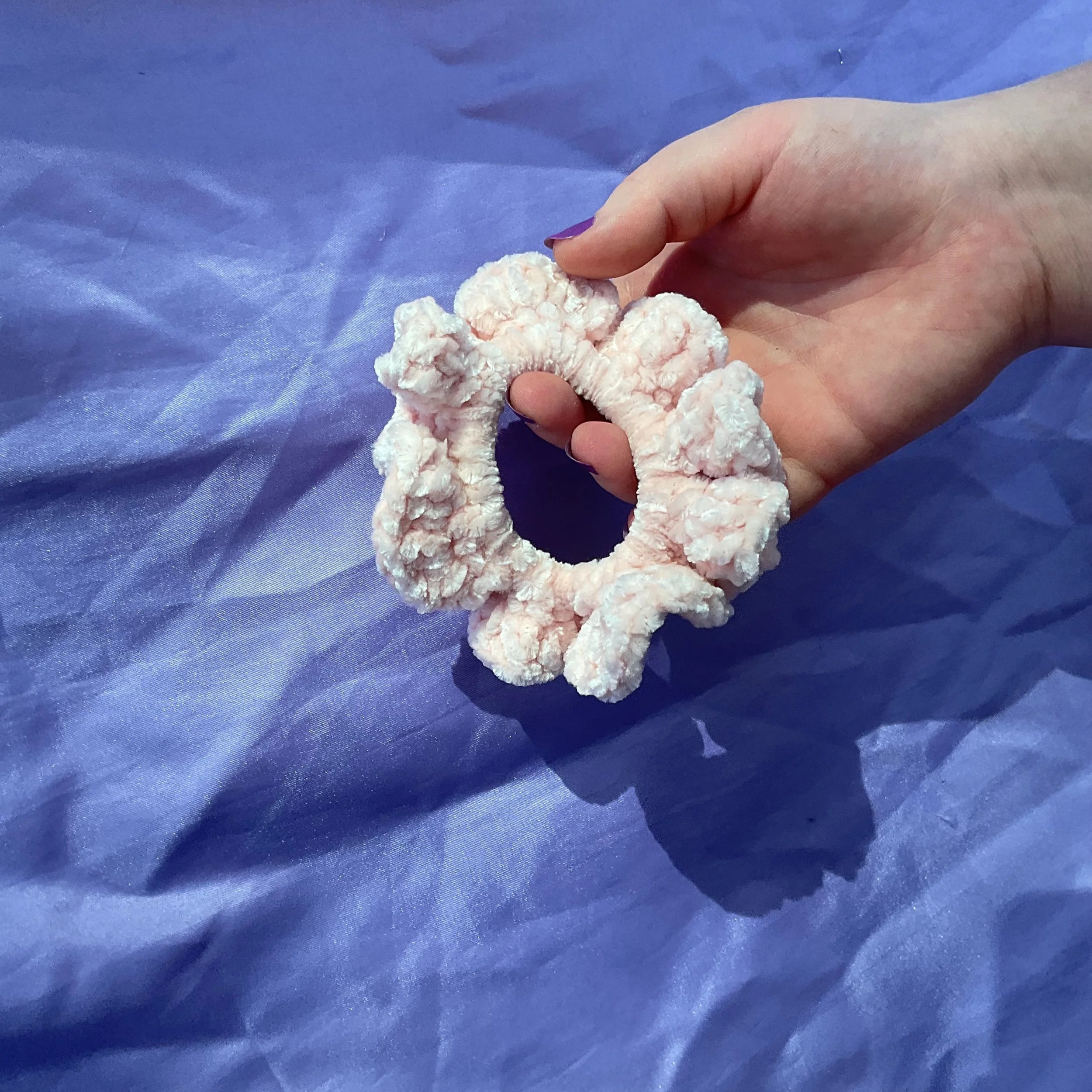 light pink scrunchie
