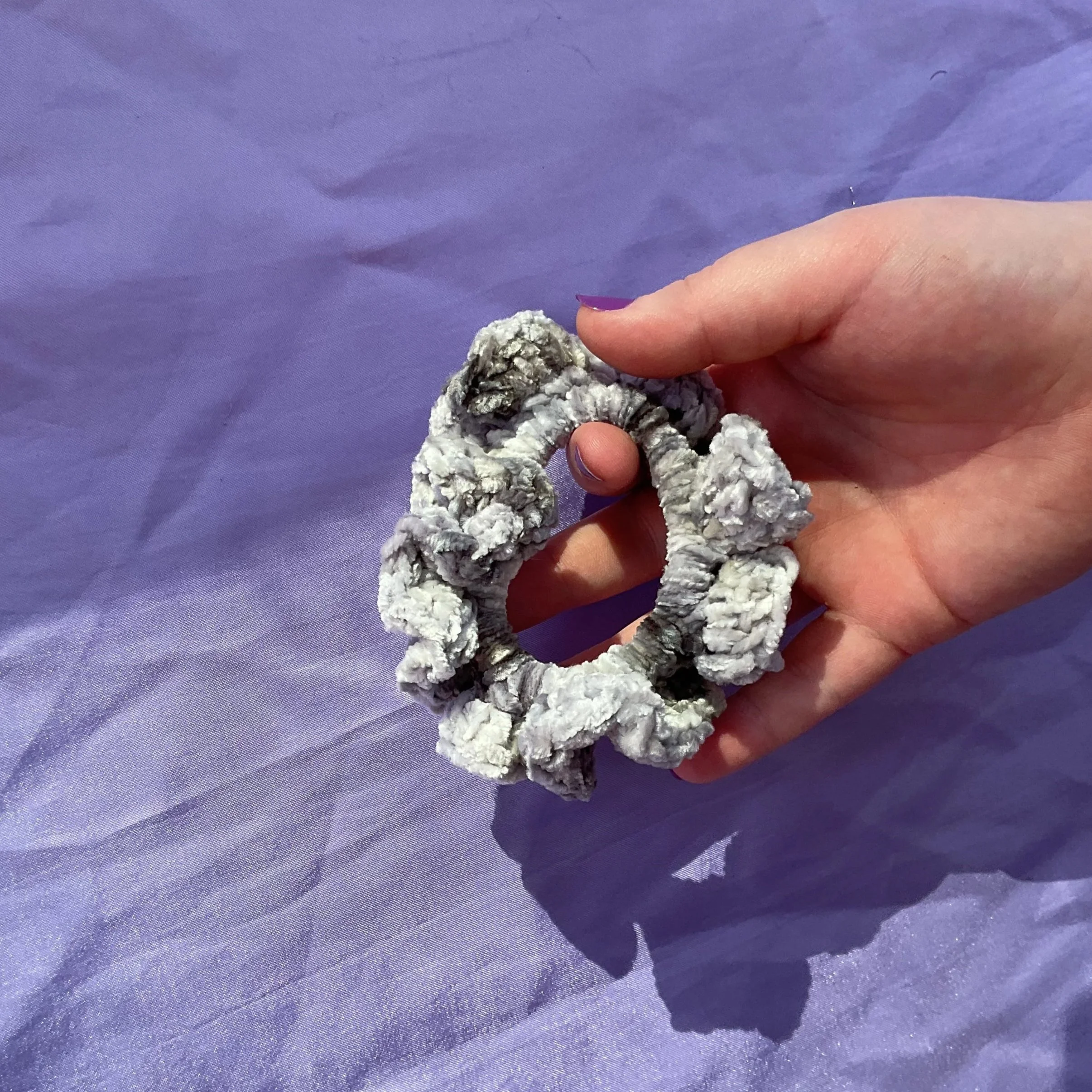 grey scrunchie