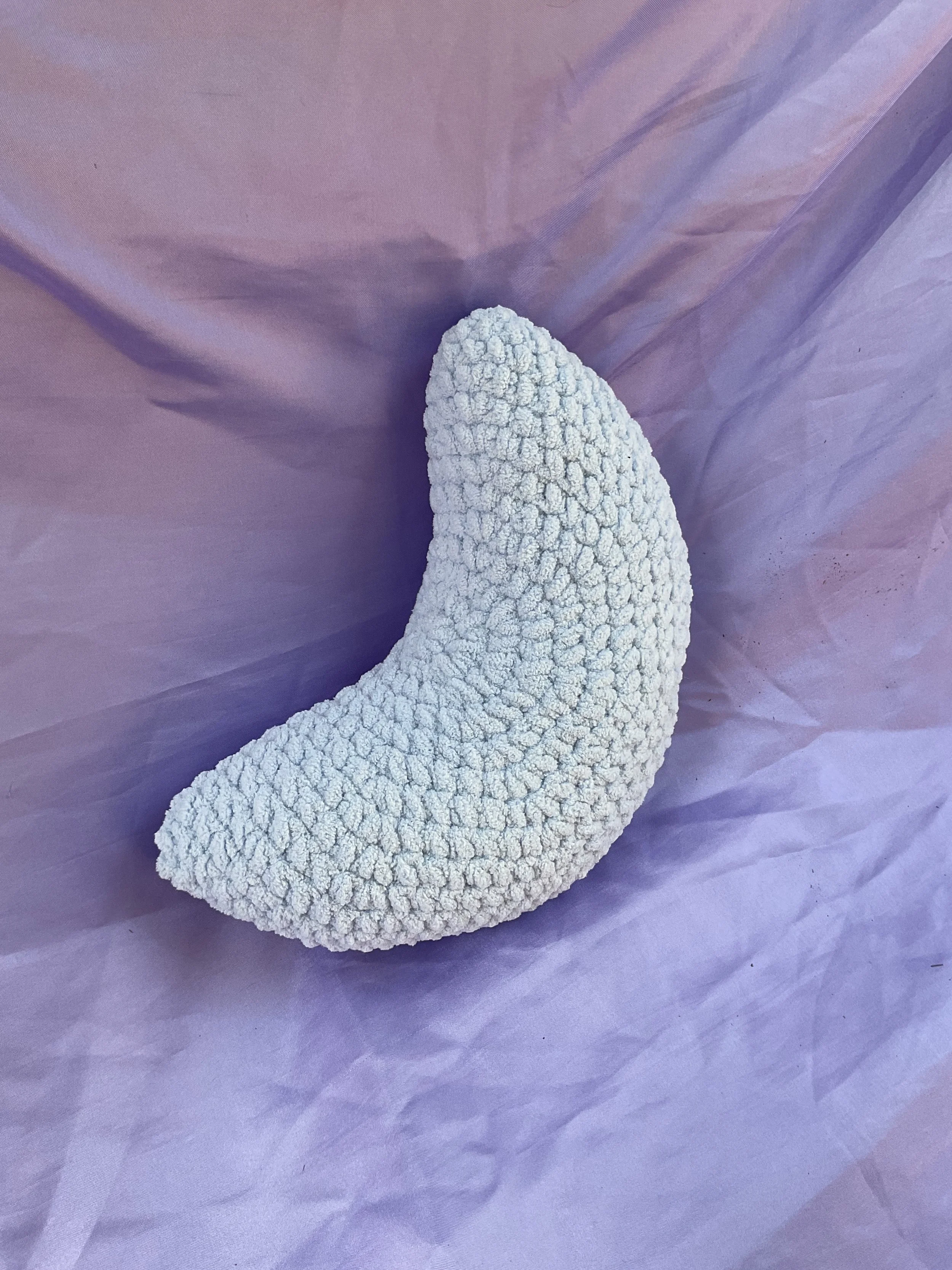big baby blue crochet pillow