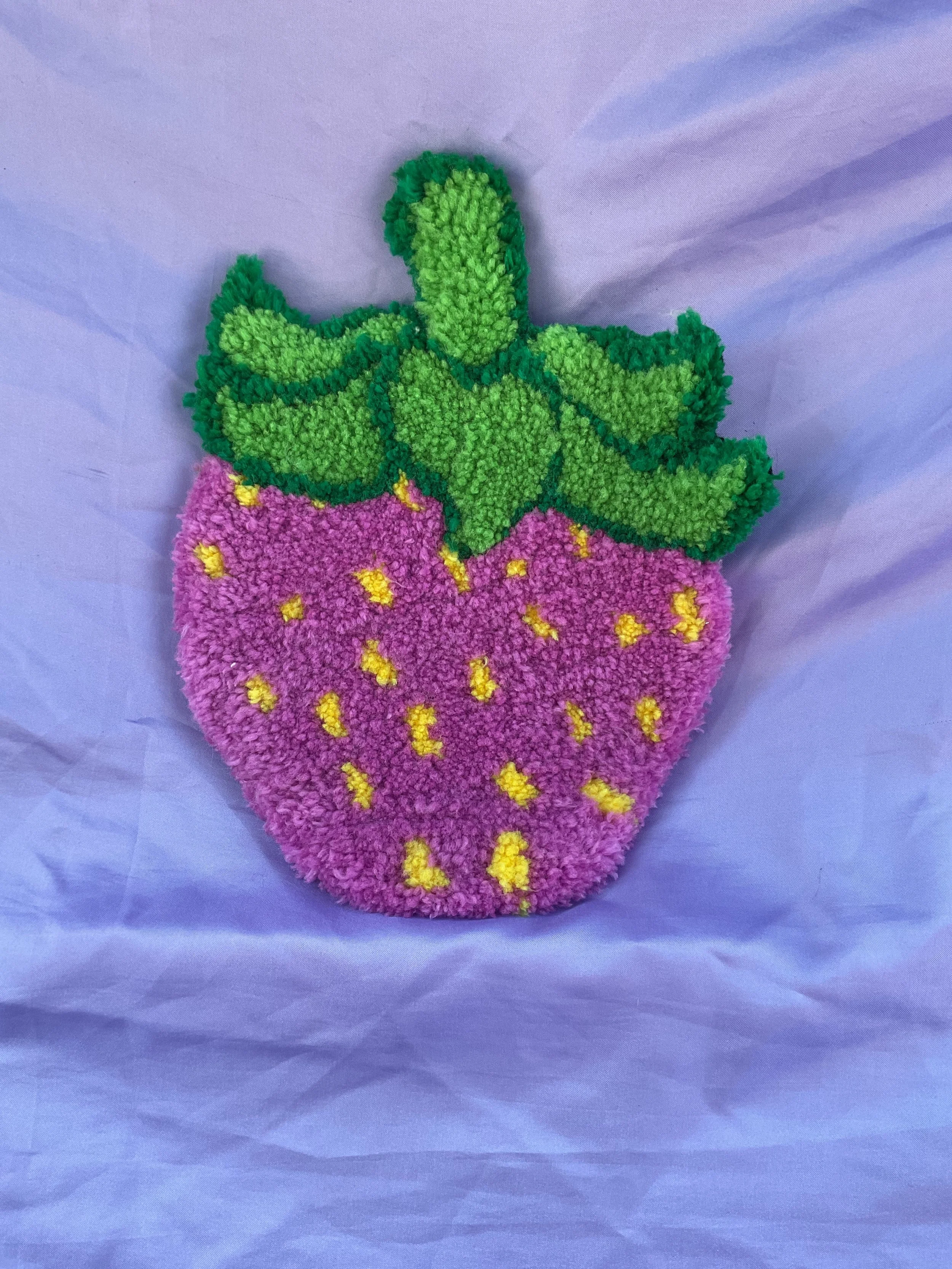 pink strawberry tufted decor