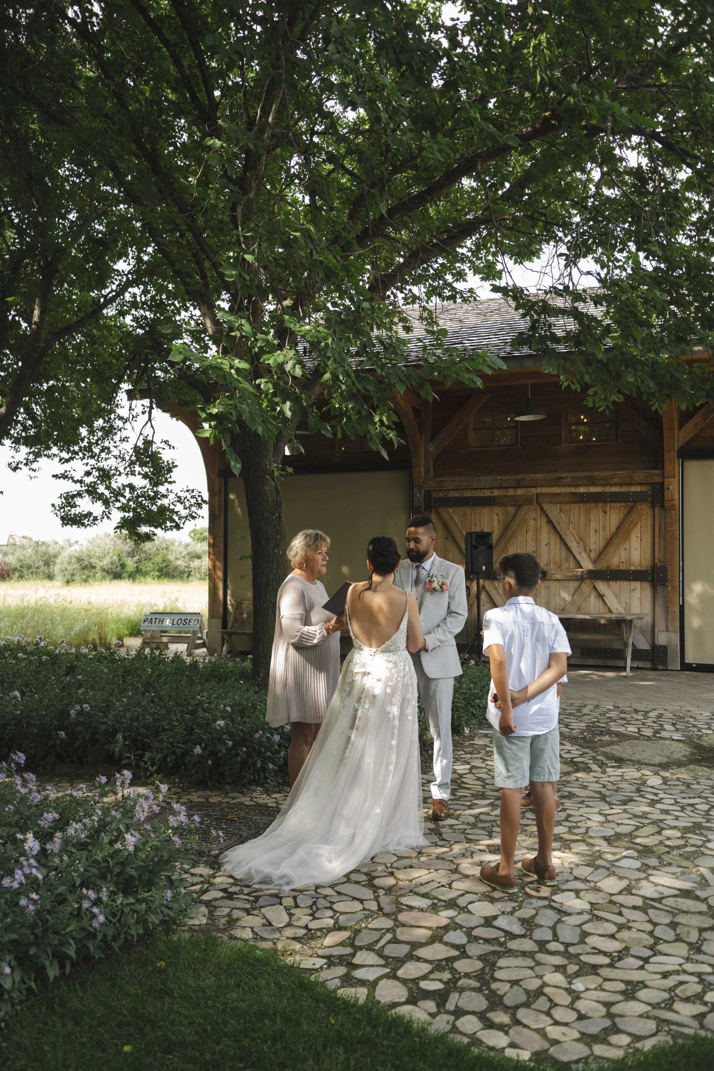 Calgary outdoor wedding ceremony photo