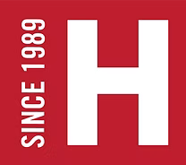 Red background with large white 'H' and text 'Since 1988' on the left side.