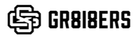 Logo with the text 'GR8IBERS' and a stylized emblem on the left