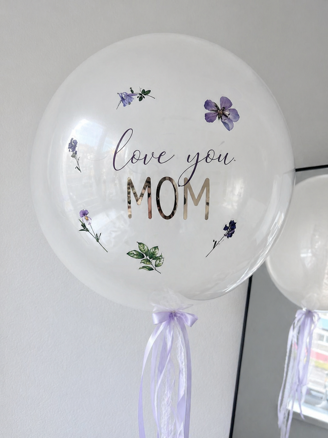 “Love You Mom” Custom Bubble Balloon