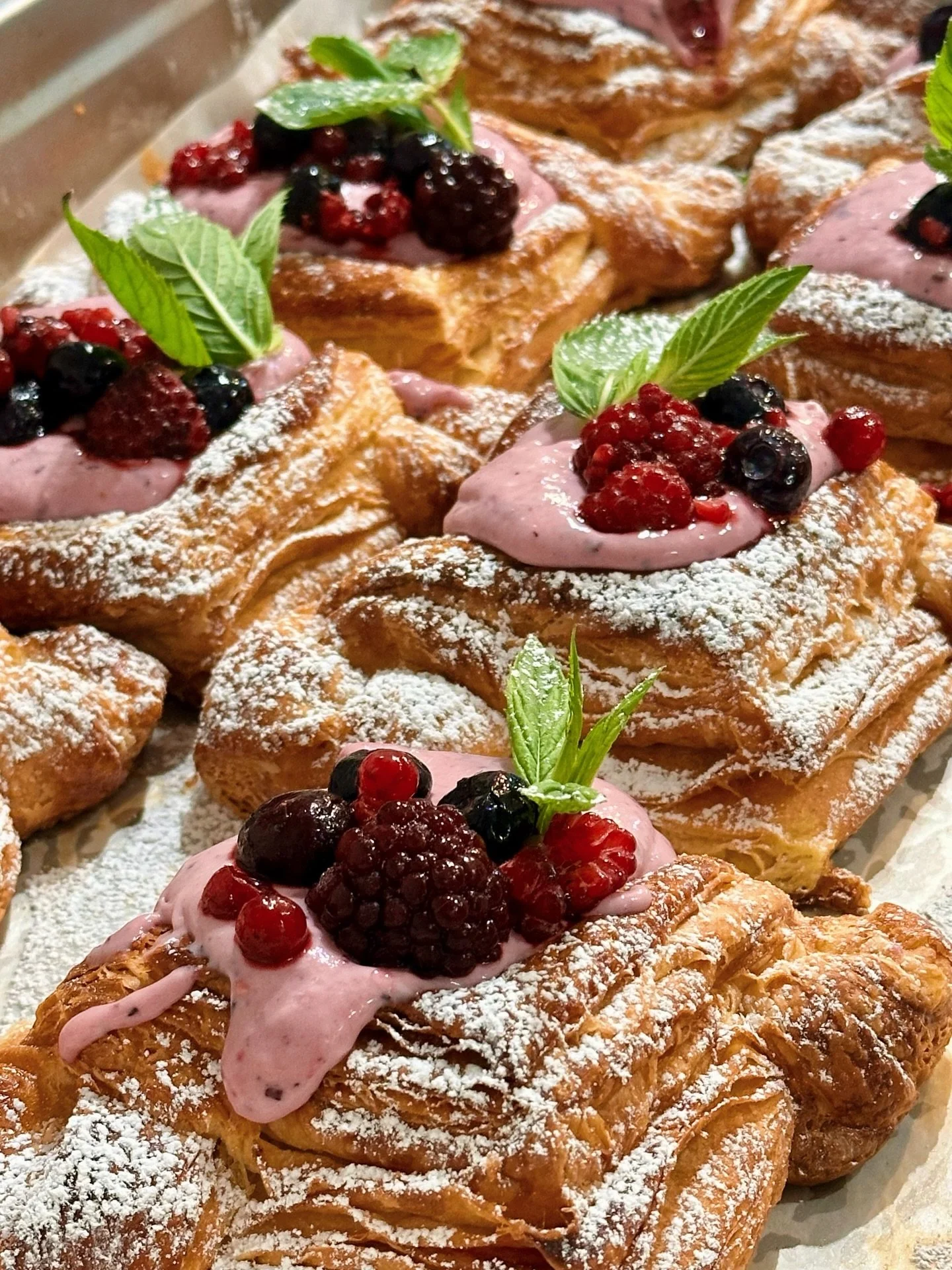 This rainy Wednesday just got better.

Mixed berry cheesecake Danish by Roxi.

Made fresh this morning.

Available until they&rsquo;re not 🤍