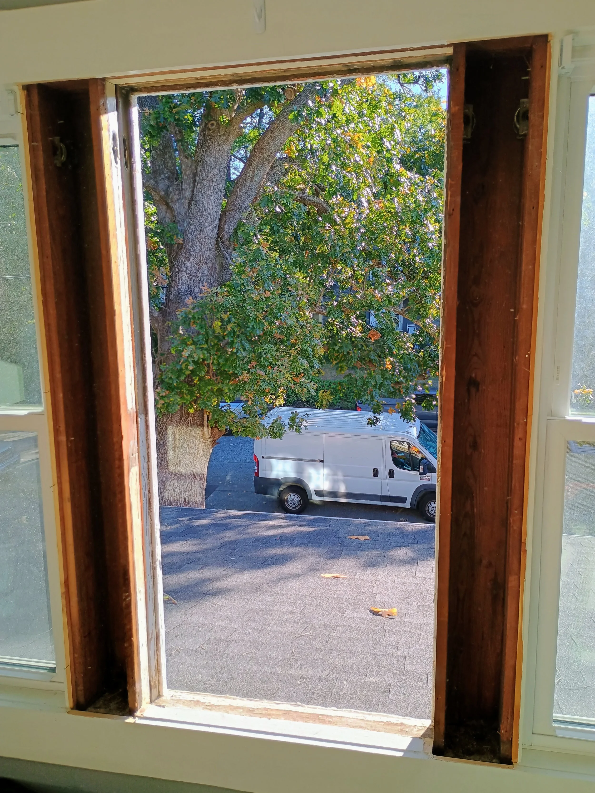 So we removed those vinyl windows..