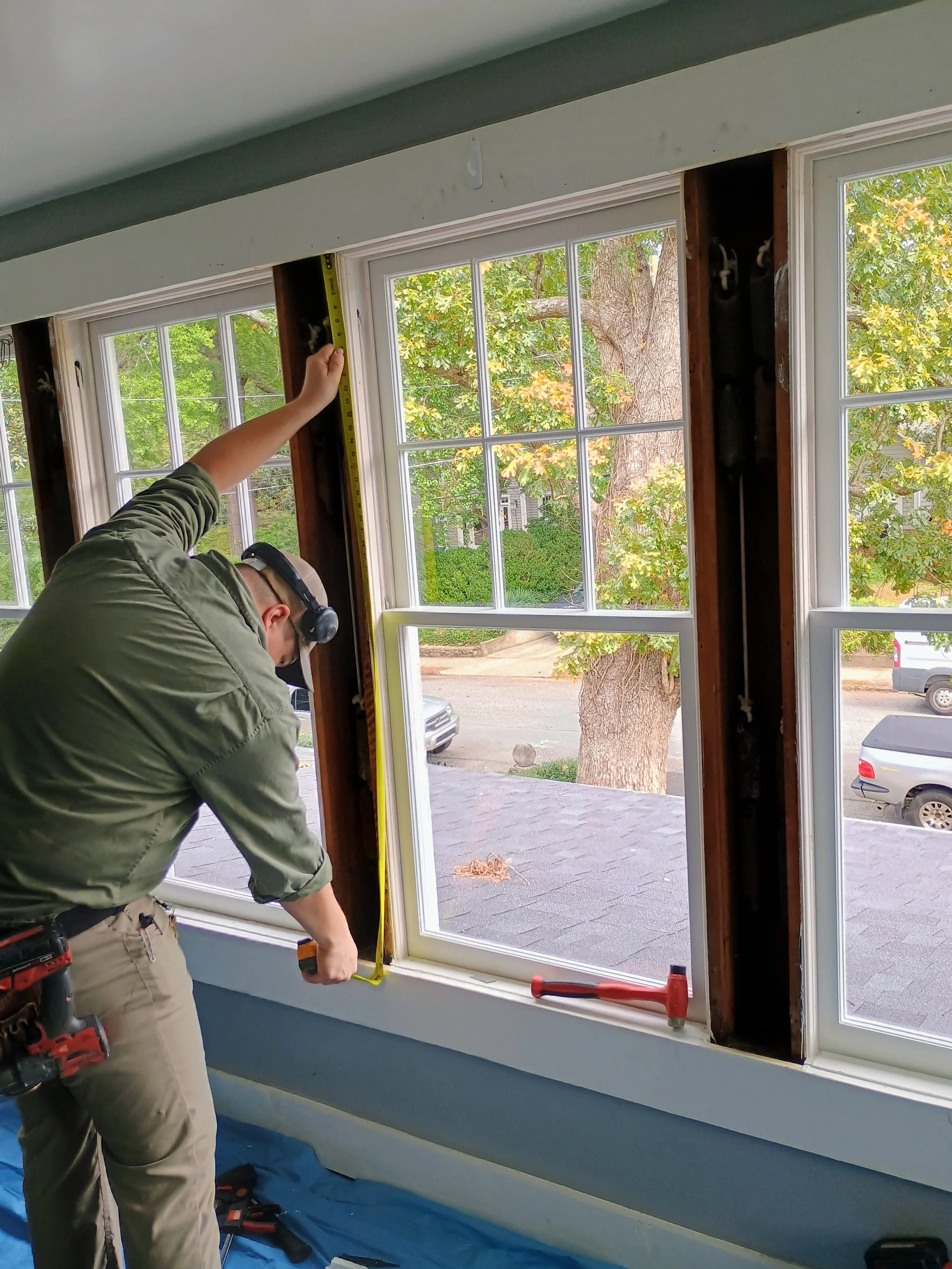 And built new wood replicas of the original windows..