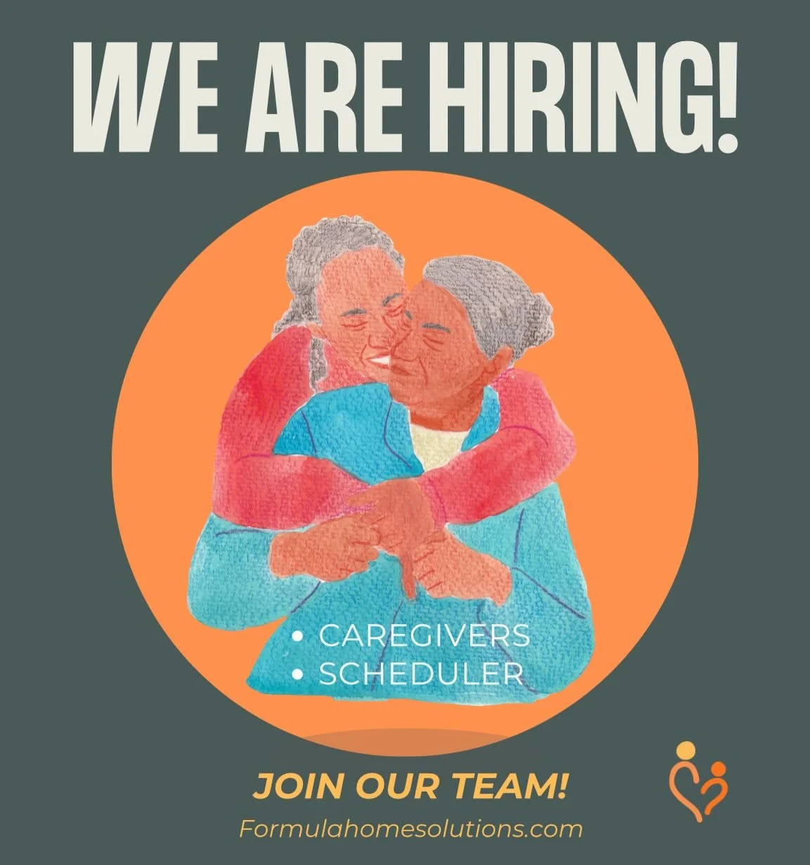 We&rsquo;re hiring! 🚨
Caregivers &amp; Scheduler positions available at Formula Home Solutions.

If you&rsquo;re compassionate, reliable, and ready to make an impact, this is your sign. 🧡

Join the Formula Family today.

#NowHiring #CaregiverLife #