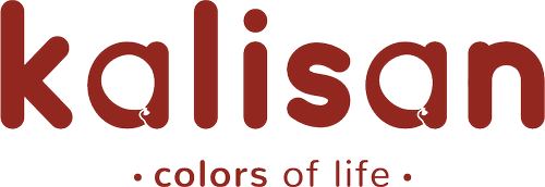 The word "kalisan" in large red letters with the tagline "colors of life" underneath, set against a black background.
