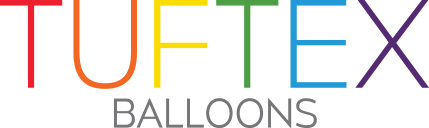 Colorful TUFTEX balloons logo with black text