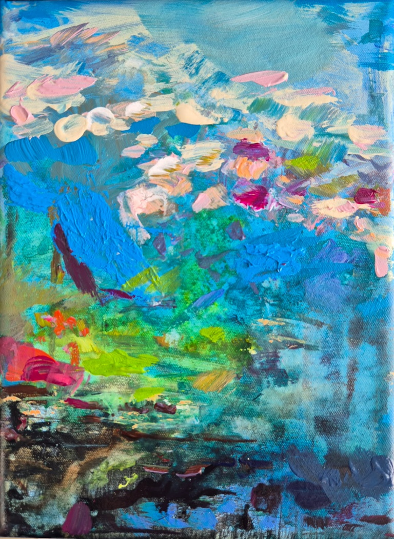 Meet Me Under The Sea (2026) 
Acrylic on poly cotton 
20 x 15cm 
$580