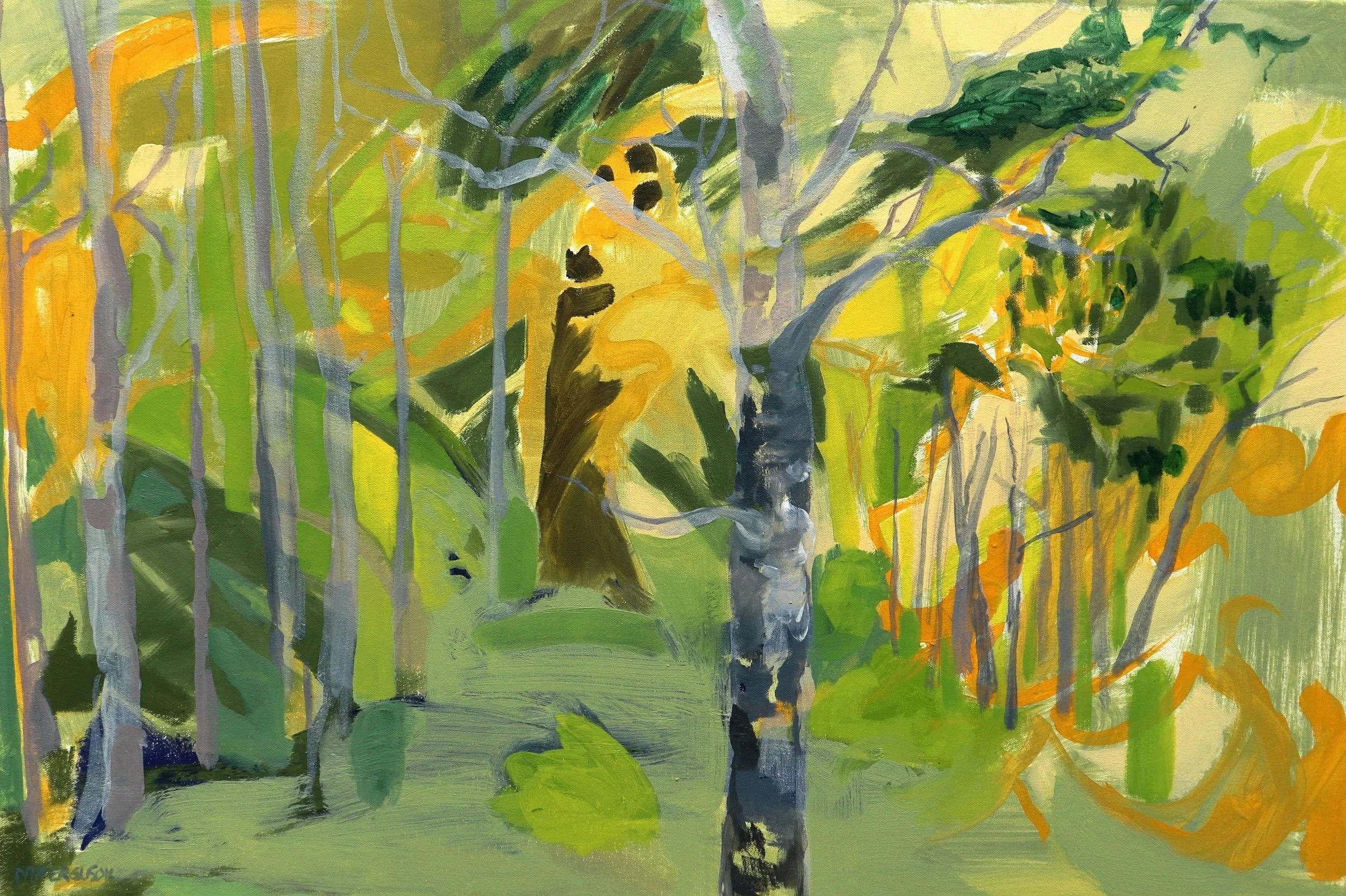 Martha Ferguson, "Here and There" , oil on canvas, 24" x 36"