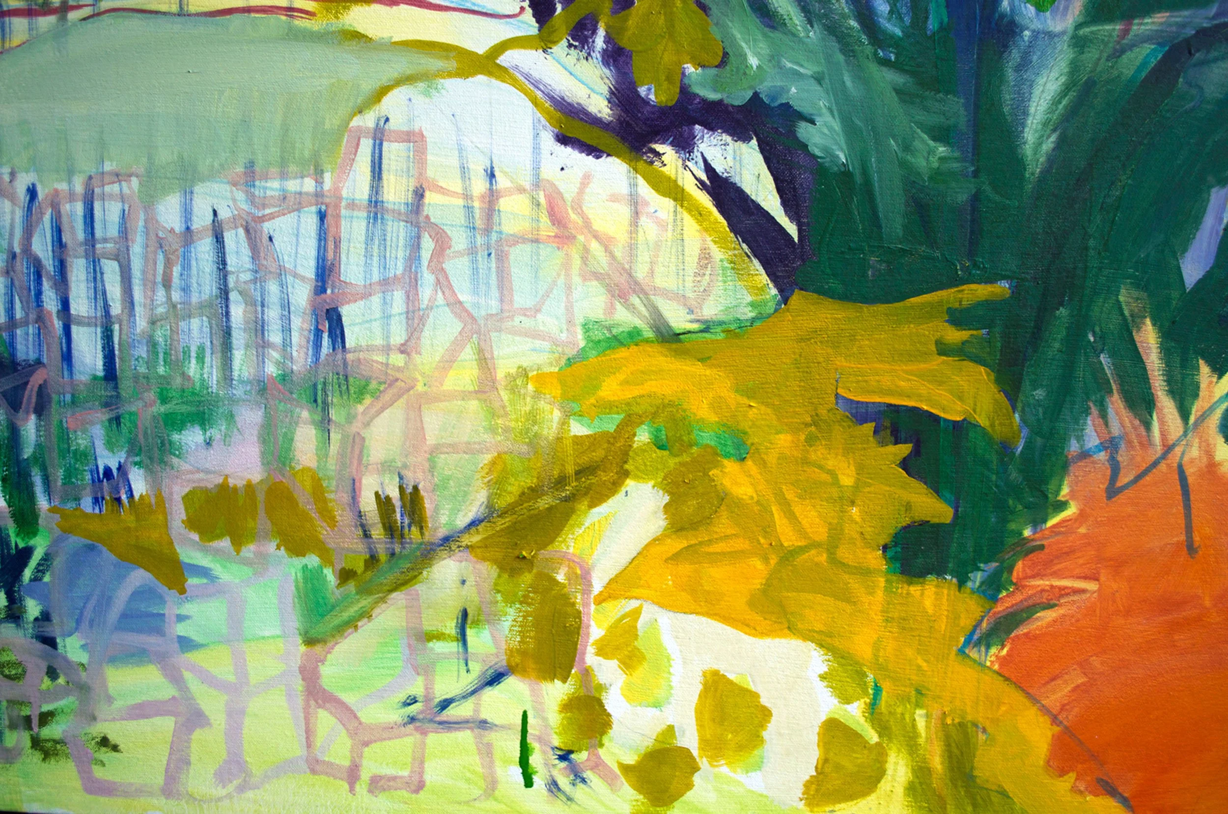 Martha Ferguson, detail "Tornado Bush" , oil on canvas, 34" x 48"