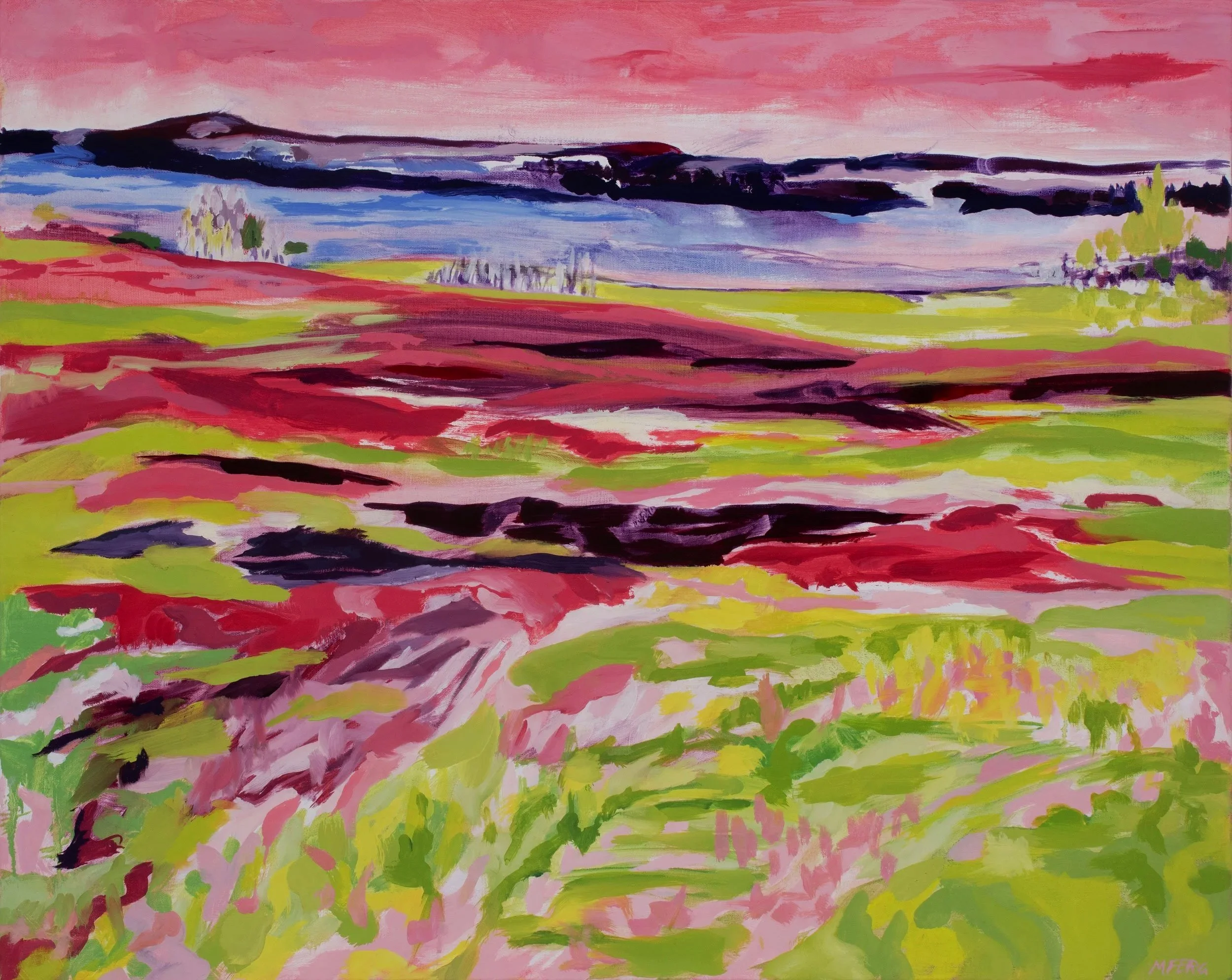 Martha Ferguson, "Spring On Blueberry Hill", oil on canvas (24" x 30")