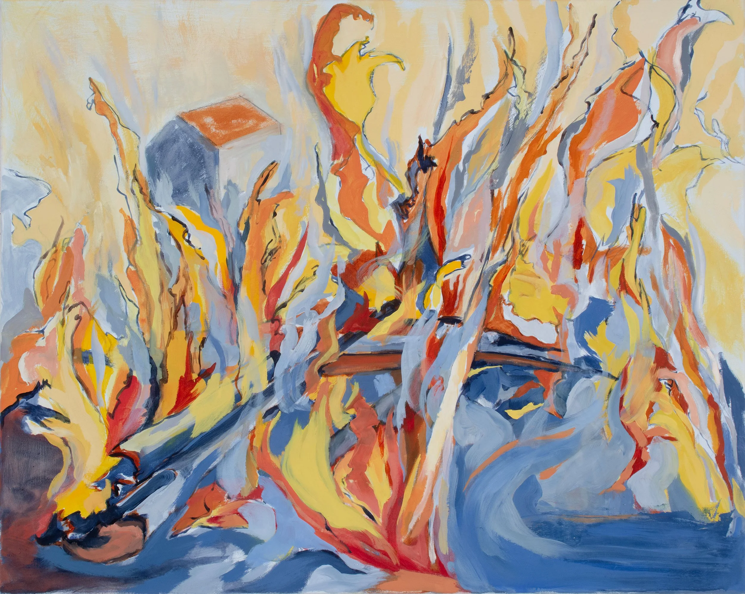 Martha Ferguson, "Smoke House Phoenix", oil on canvas (24" x 30")