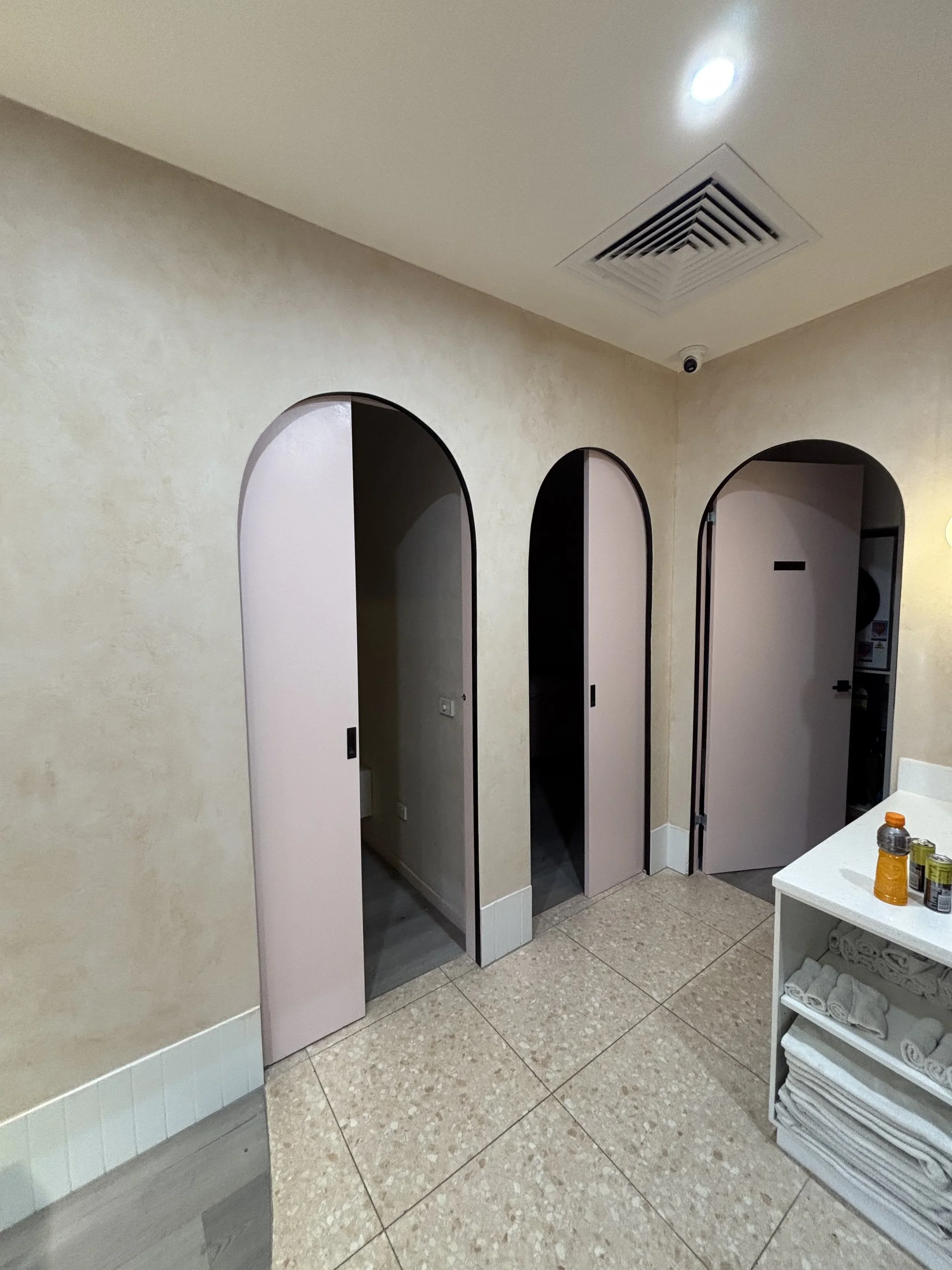 Nail Salon Painted Feature Wall & Arch Doors