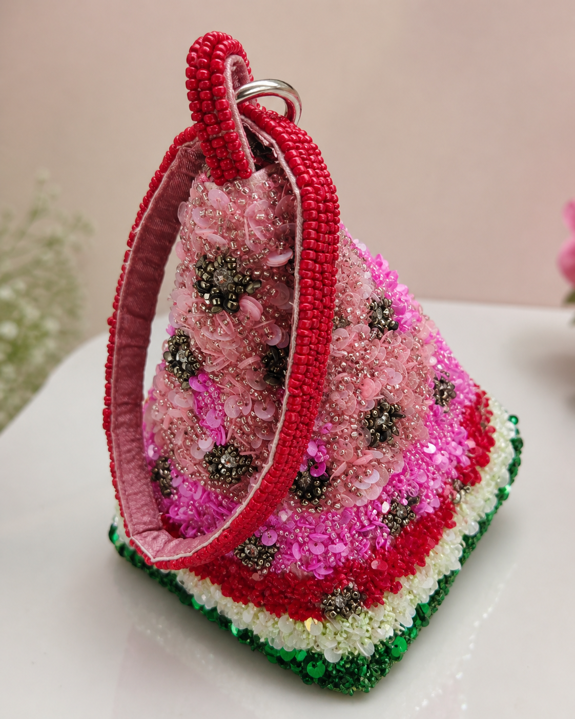 Watermelon beaded purse