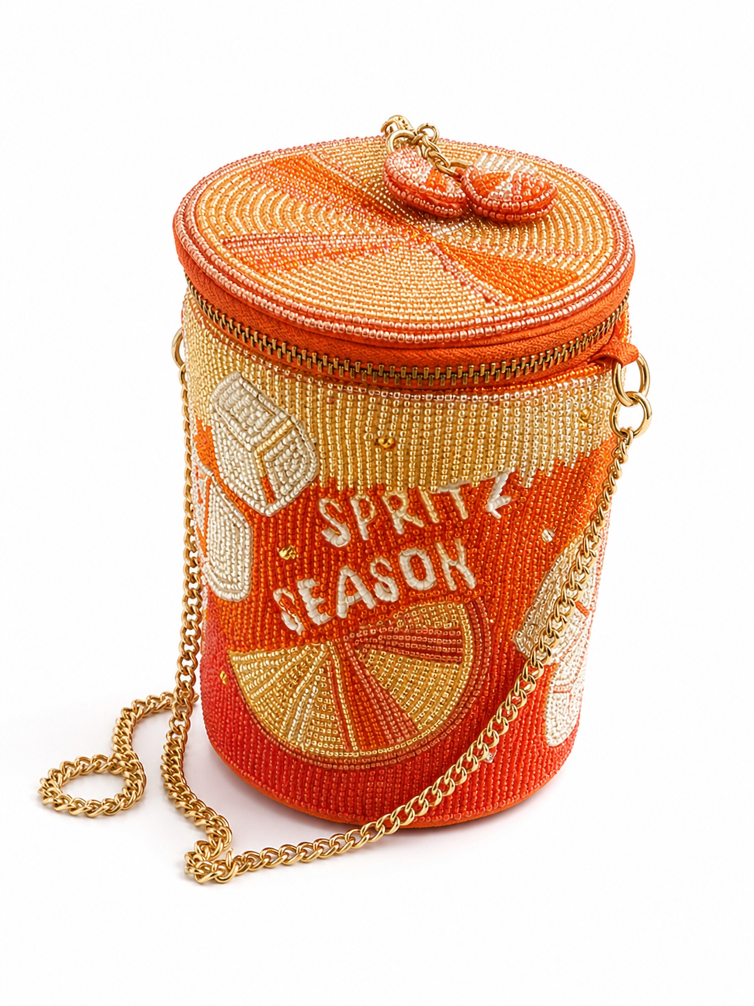 Orange beaded purse