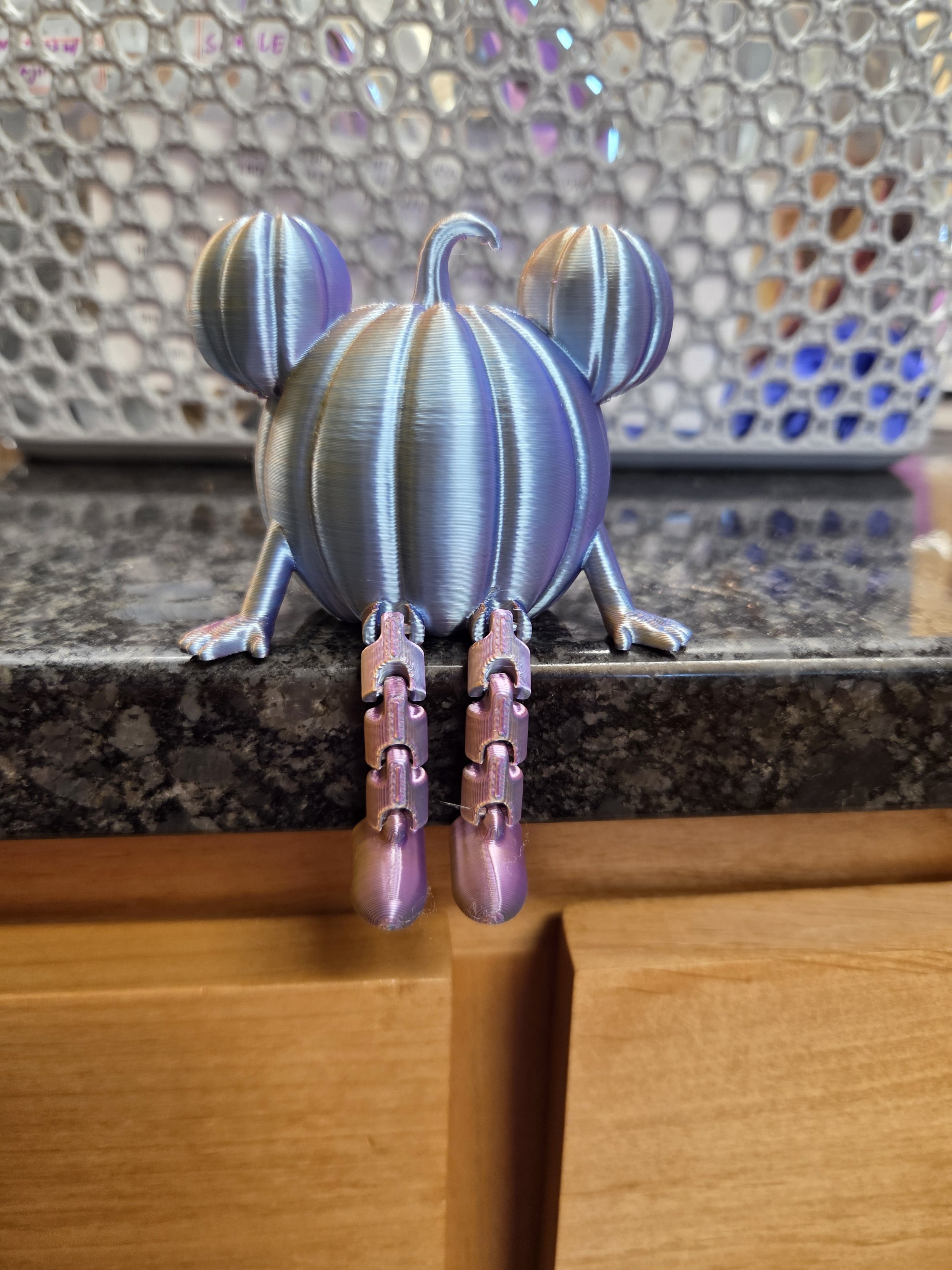 Pumpkin with Mini Mouse Ears Ledge Sitter