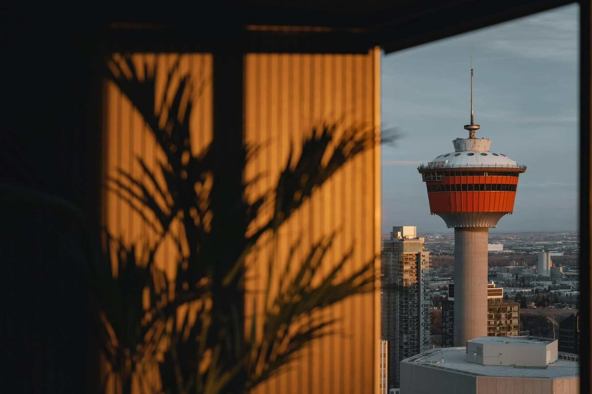 Calgary tower from balcony view