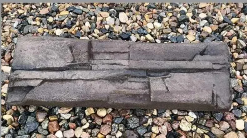 Natural stone texture brick on rock bed