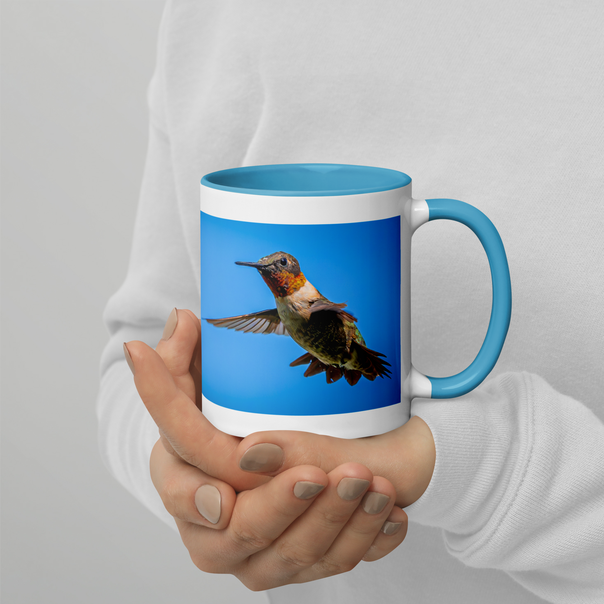 Double hummingbird mug