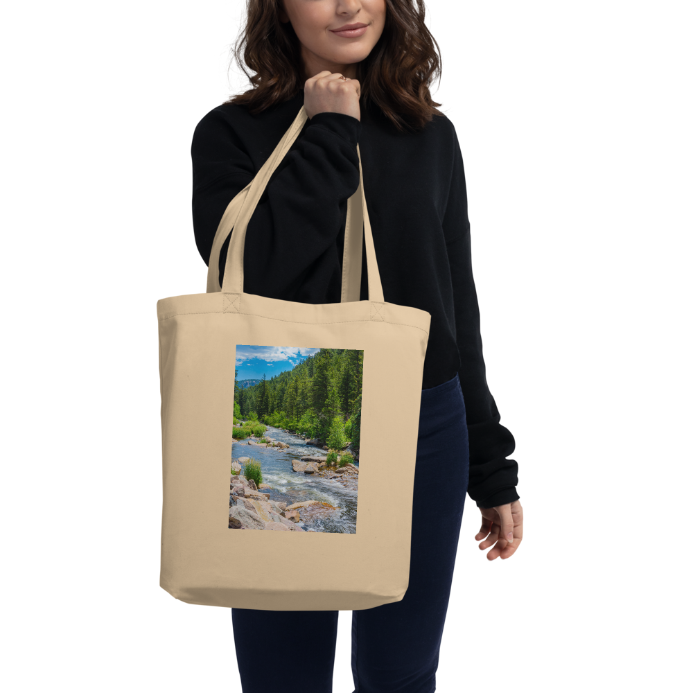River Scene Canvas Tote Bag