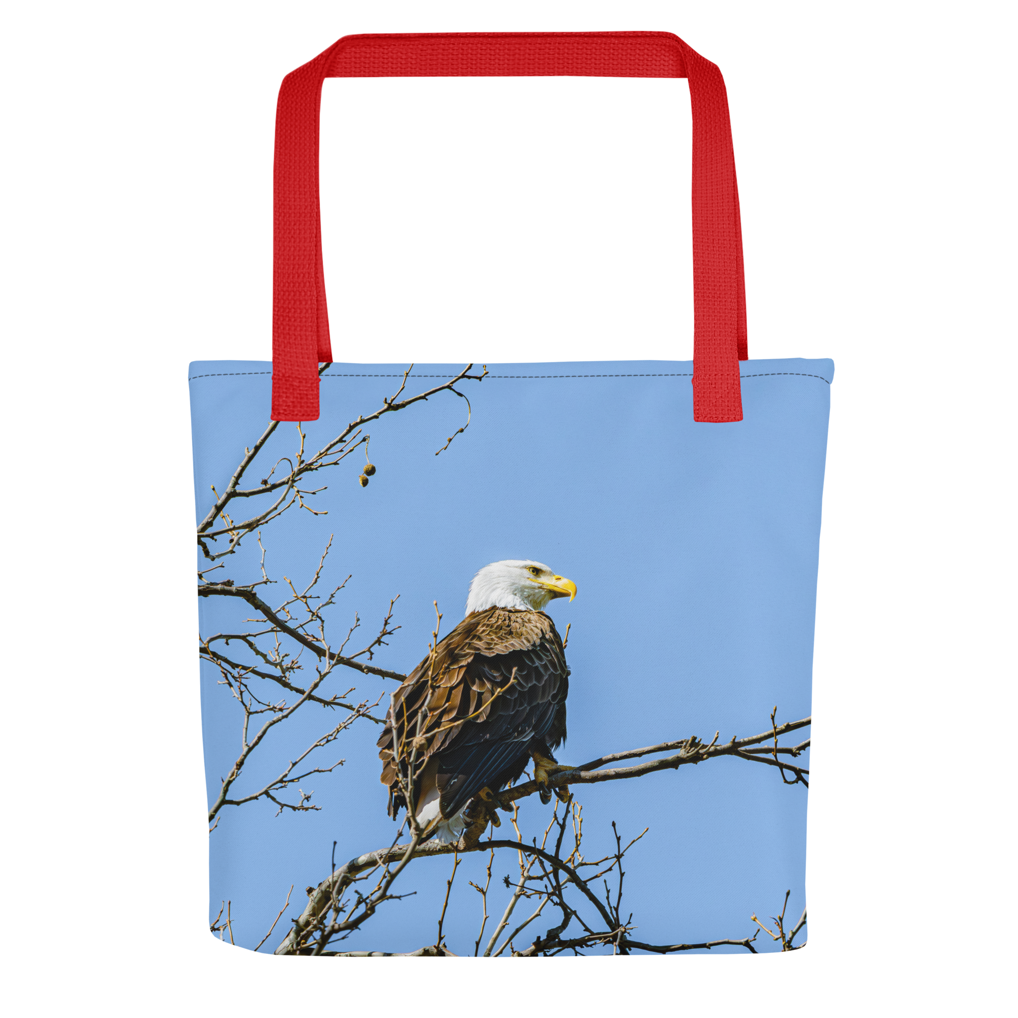 Tote bag with eagle photograph