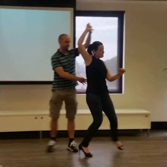 Learning a basic spin - first dance