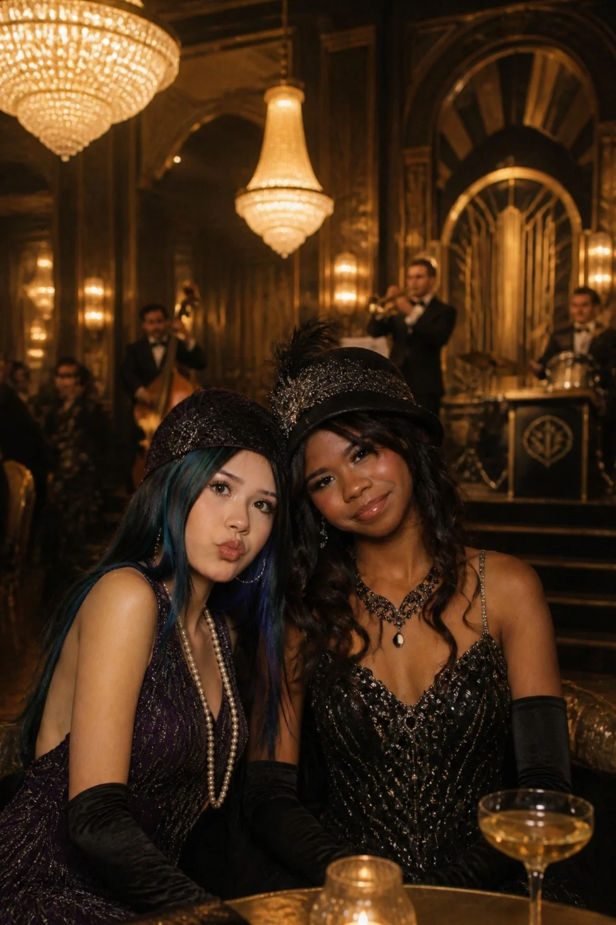 Ai photo with Sweet 16 and her bestie using the Mirror Air Booth