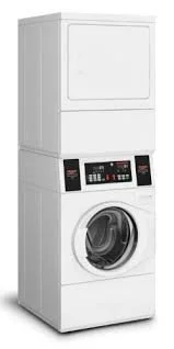 White stacked washer and dryer combo