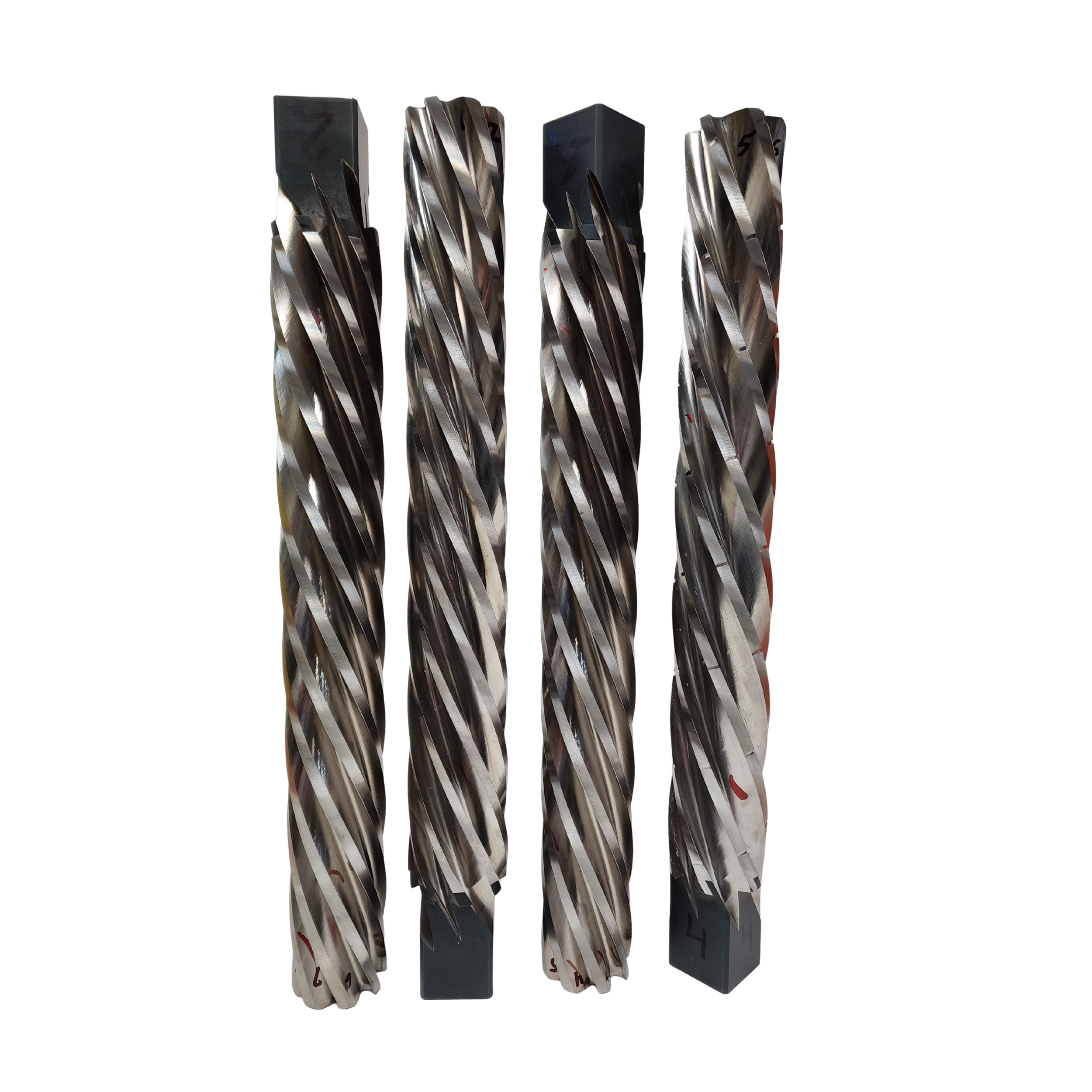 Extra-long large diameter helical flute reamers with square drive ends for heavy-duty bore finishing and structural machining applications