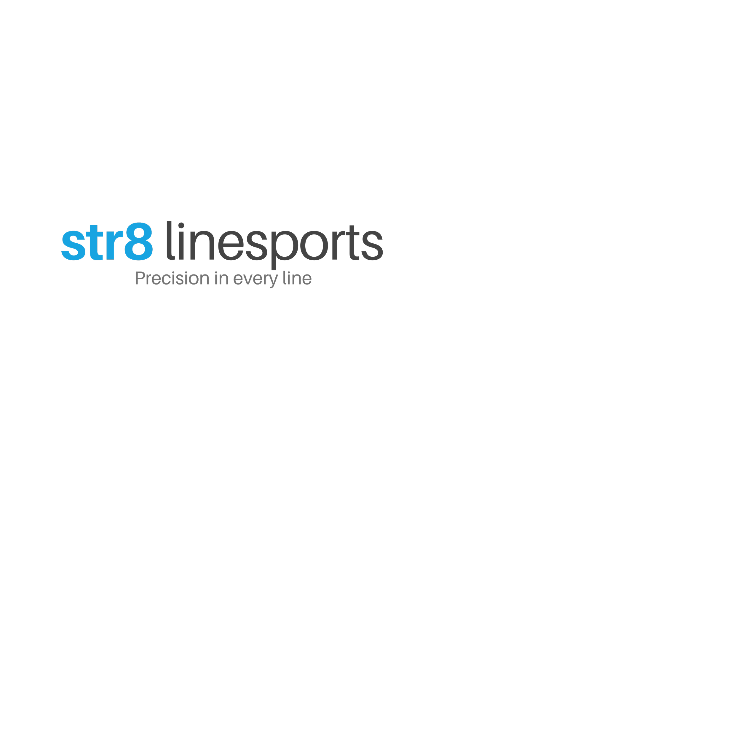 Black background with blue and gray text that reads 'str8 linesports' and a tagline 'Precision in every line'.
