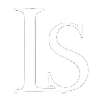 White letters L and S on a black background.