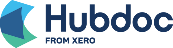 Hubdoc logo with stylized leaf design and text 'Hubdoc from Xero' in blue.