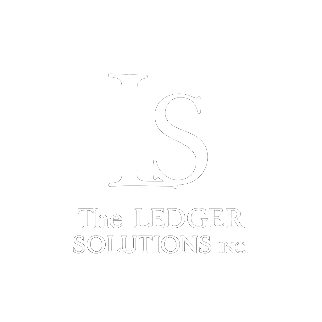 Black background logo with white text reading 'LS The Ledger Solutions Inc.'
