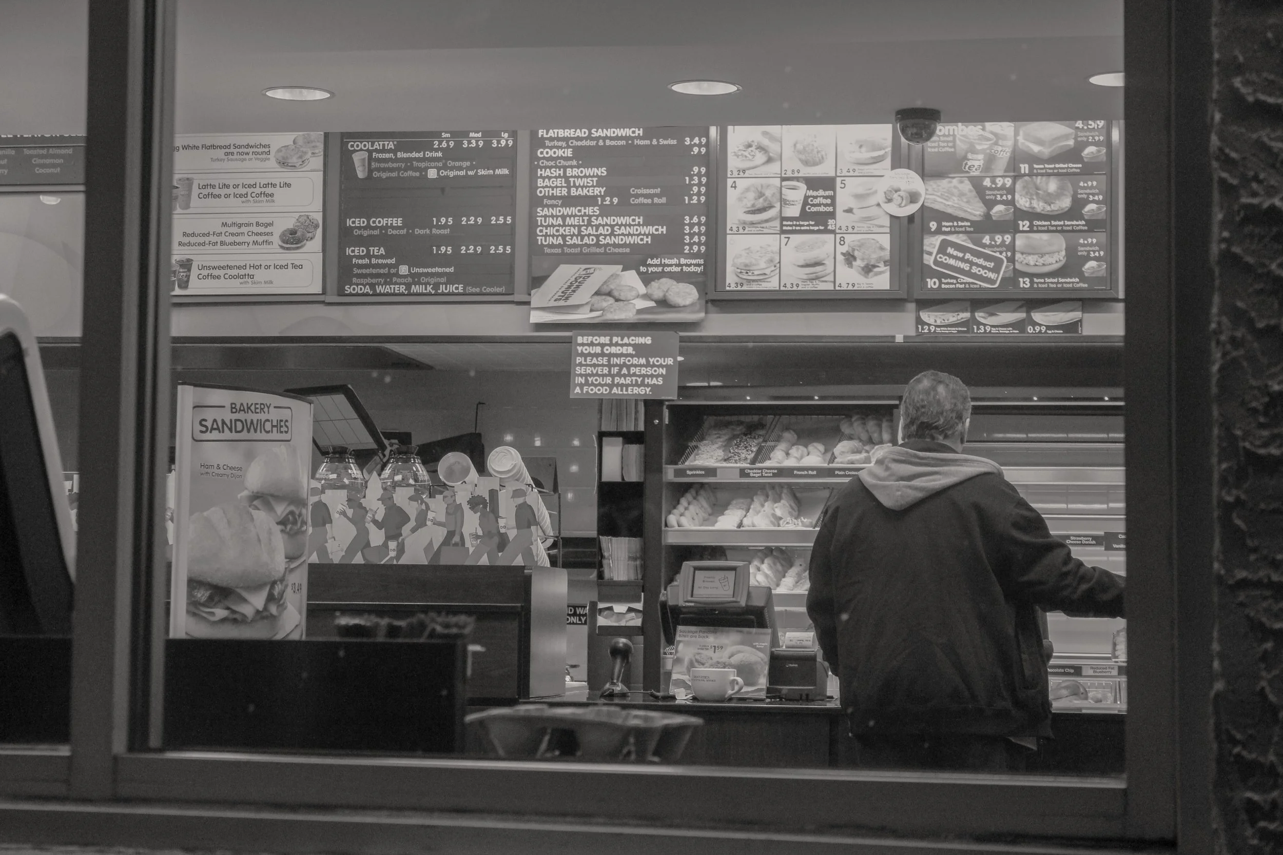 Man getting dunkin donuts in Lynn, MA