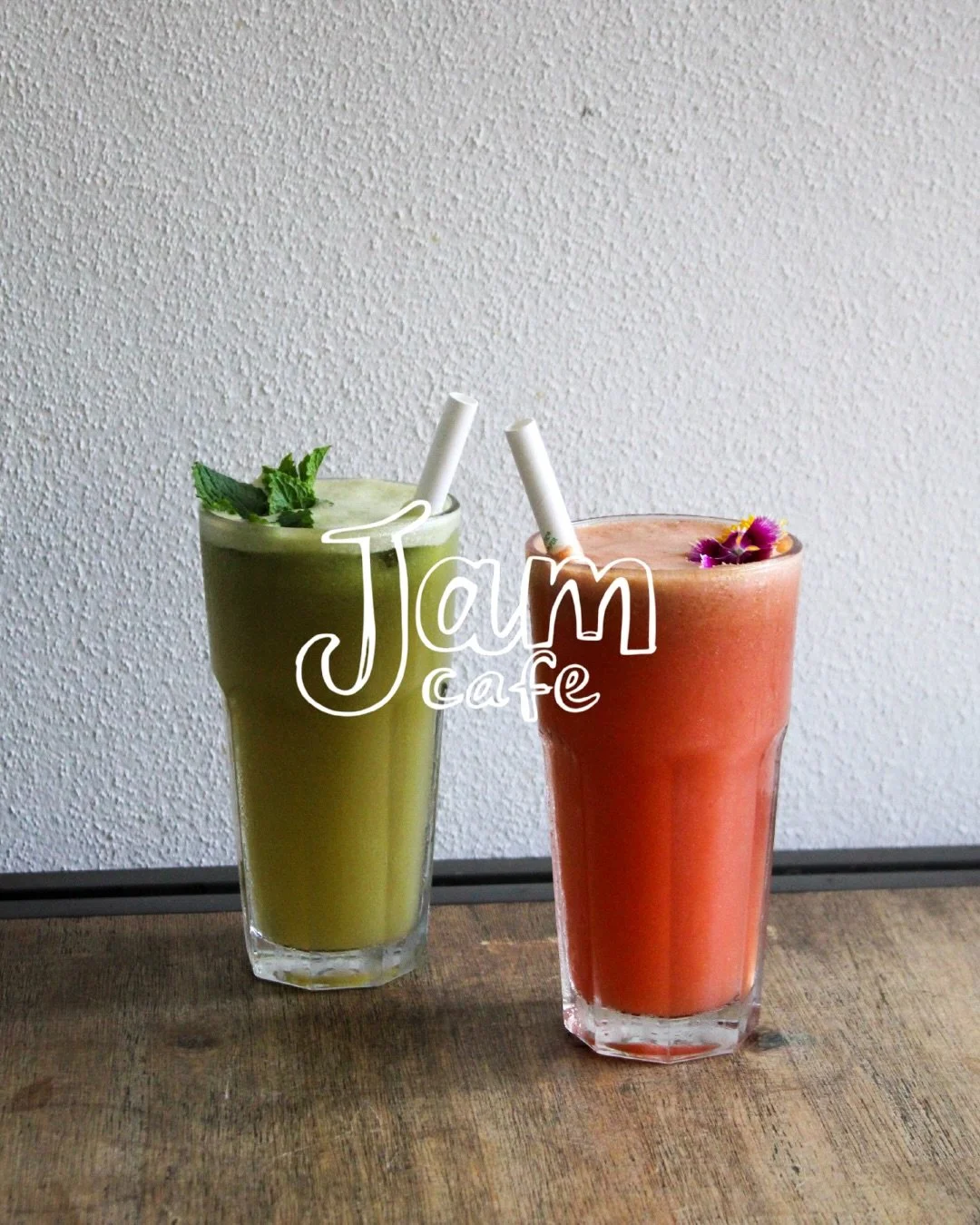 Our fresh juices are always a refreshment. Have you tried them? 

Juices &mdash; 
Detox 
Sunrise (pictured)
Zinger 
Green Goodness (pictured)
Feel good 
Build your own