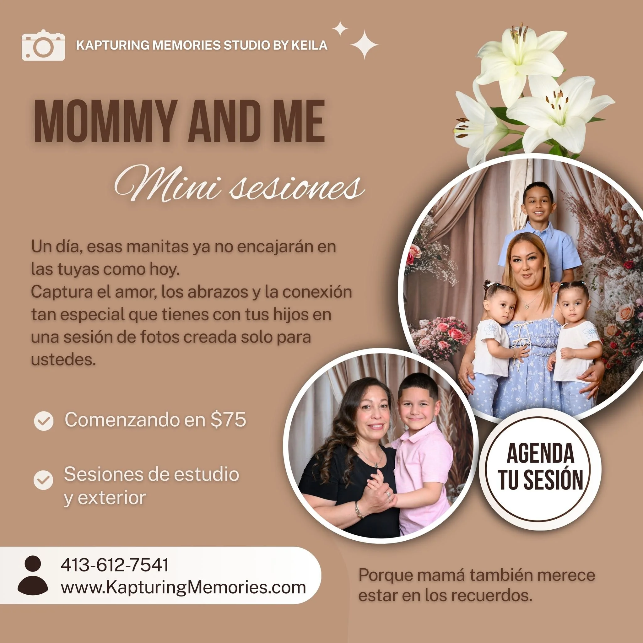 𝐌𝐨𝐦𝐦𝐲 𝐚𝐧𝐝 𝐌𝐞 𝐒𝐭𝐮𝐝𝐢𝐨 𝐚𝐧𝐝 𝐎𝐮𝐭𝐝𝐨𝐨𝐫 𝐒𝐞𝐬𝐬𝐢𝐨𝐧𝐬
𝘌𝘯𝘨𝘭𝘪𝘴𝘩 𝘢𝘯𝘥 𝘚𝘱𝘢𝘯𝘪𝘴𝘩

A gift that never fades: memories for a lifetime. 📸💖
Schedule your Mother&rsquo;s Day session today.

𝑈𝑛 𝑟𝑒𝑔𝑎𝑙𝑜 𝑞𝑢𝑒 𝑛𝑜 𝑠?