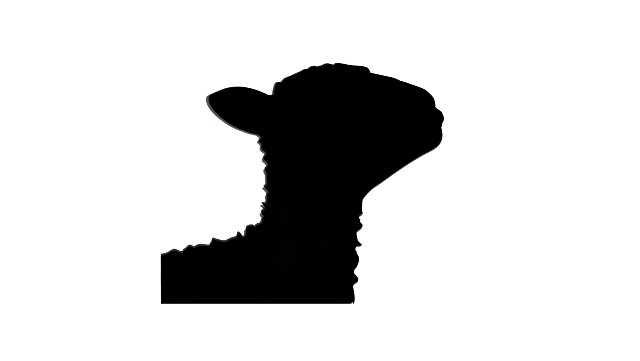 The truce room's lamb logo in all black silhoutte facing right