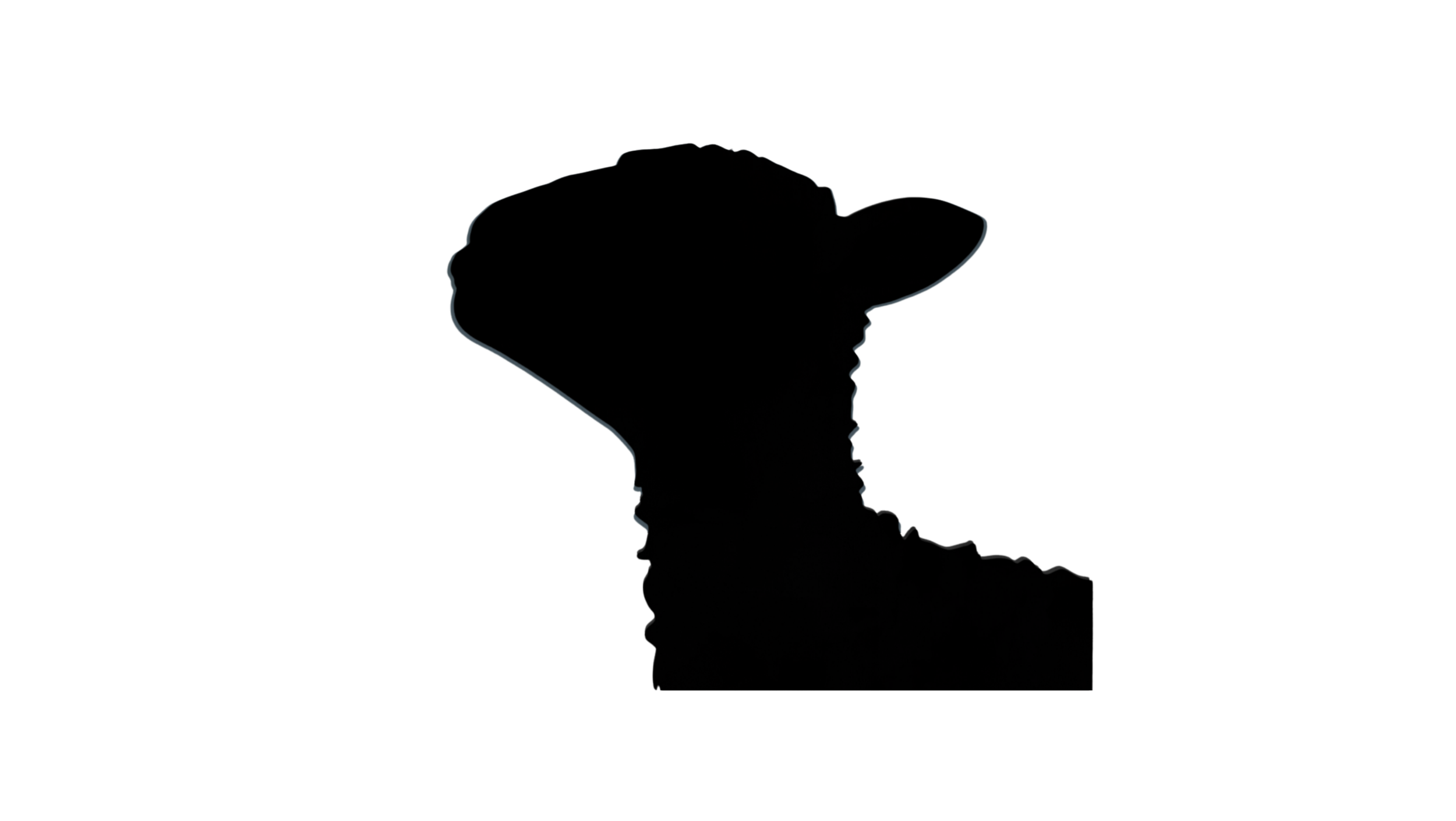 The truce room's lamb logo in all black silhoutte facing left