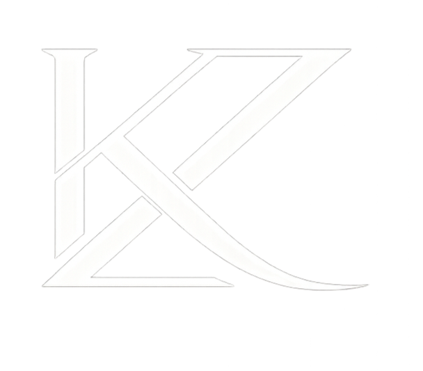 A white stylized logo with the letter 'K' and the letter 'Z' intertwined on a black background.