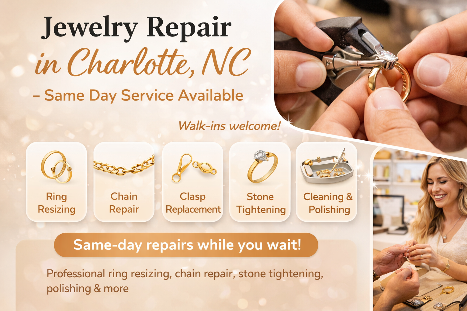 Jewelry Repair in Charlotte, NC – Same Day Service Available