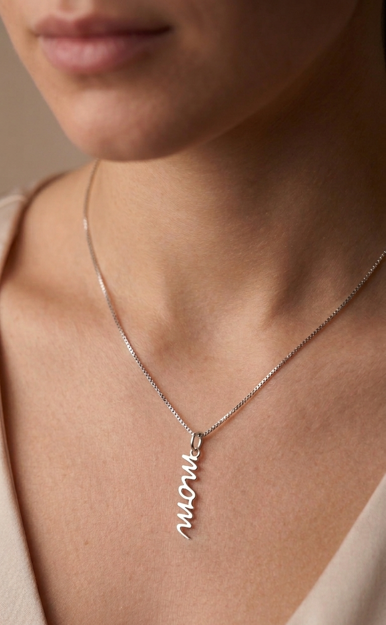 Silver Mom Necklace
