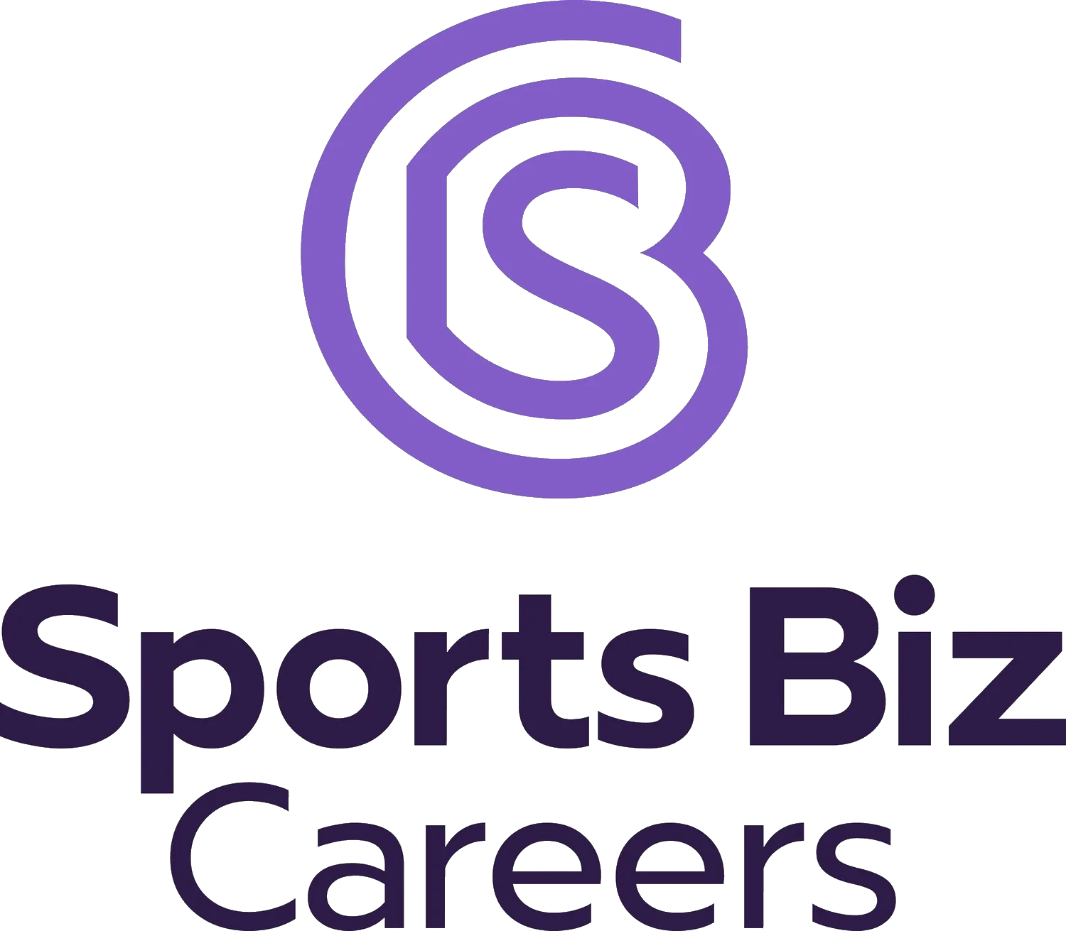 Logo of SportsBiz Careers featuring a large purple 'S' and the words 'Sports Biz Careers' underneath.