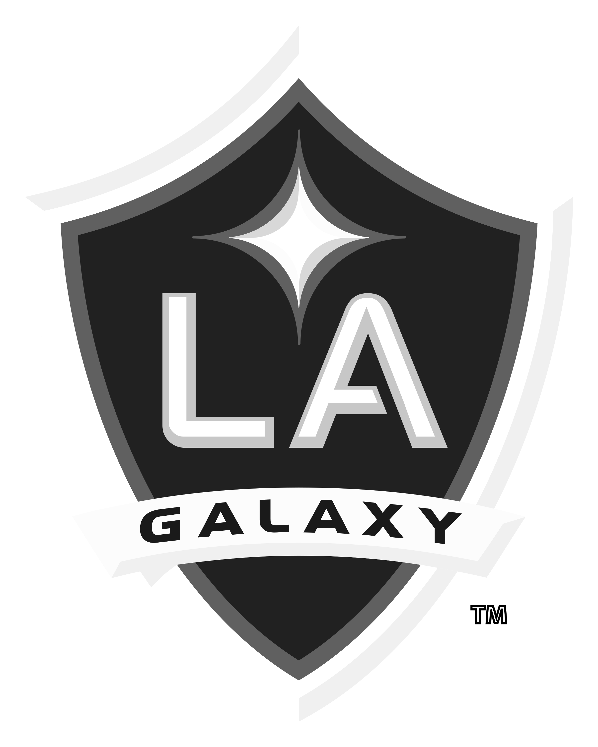 LA Galaxy logo with a shield design, a star at the top, and the team name on a banner at the bottom.