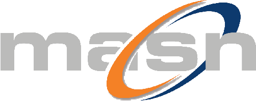 Logo of Mash with stylized orange and blue swoosh.