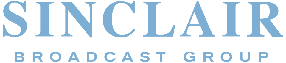 The logo of Sinclair Broadcast Group with blue text on a white background.